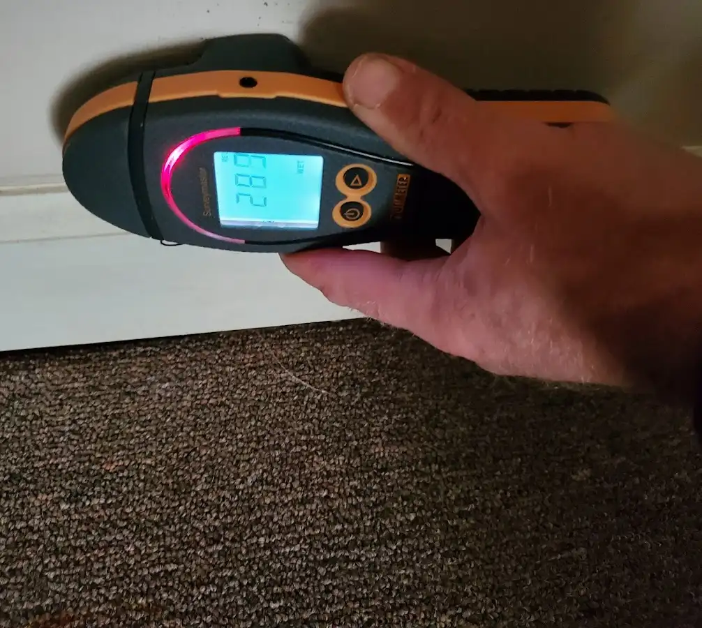 Moisture detection at baseboard during Mold Inspection & Testing in Pasadena